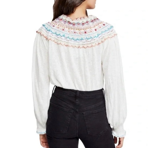 Free People Siesta Fiesta
Pullover Blouse colorway-natural white  sz Xs guc - Picture 4 of 9